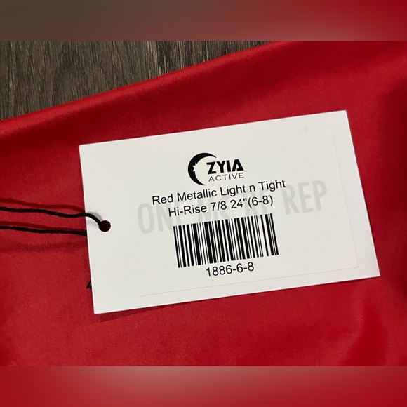 ⚡️Red Metallic Light n Tight Hi-Rise 7/8 24"⚡️ - Picture 2 of 5